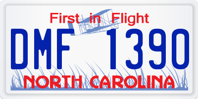 NC license plate DMF1390