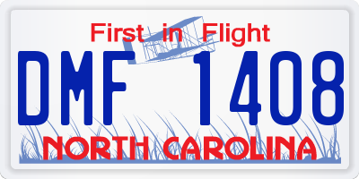 NC license plate DMF1408