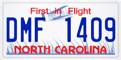 NC license plate DMF1409