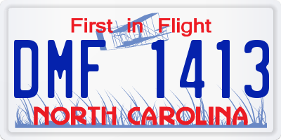 NC license plate DMF1413