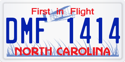 NC license plate DMF1414