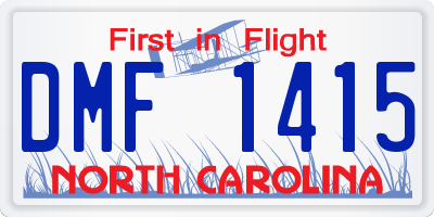 NC license plate DMF1415