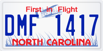 NC license plate DMF1417