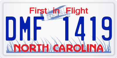 NC license plate DMF1419