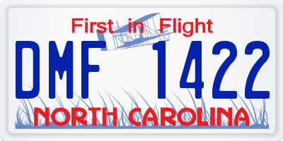 NC license plate DMF1422