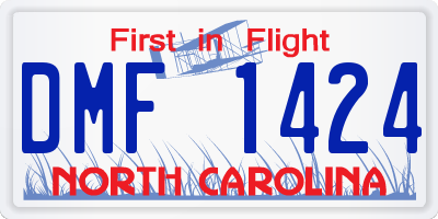 NC license plate DMF1424