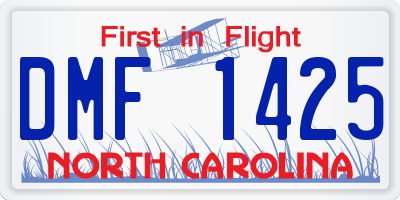 NC license plate DMF1425
