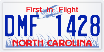 NC license plate DMF1428