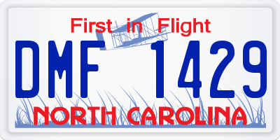 NC license plate DMF1429