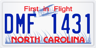 NC license plate DMF1431