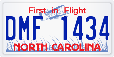 NC license plate DMF1434