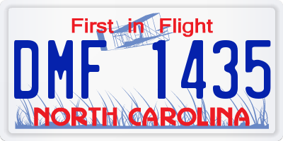 NC license plate DMF1435