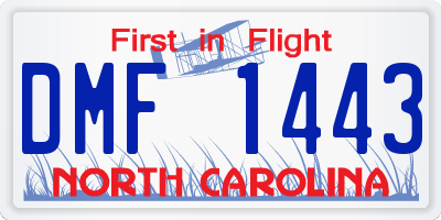 NC license plate DMF1443