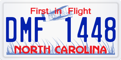 NC license plate DMF1448