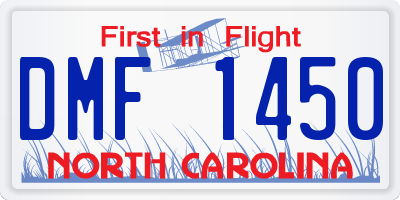 NC license plate DMF1450