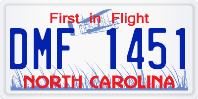NC license plate DMF1451