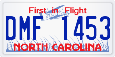 NC license plate DMF1453
