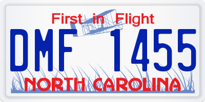 NC license plate DMF1455