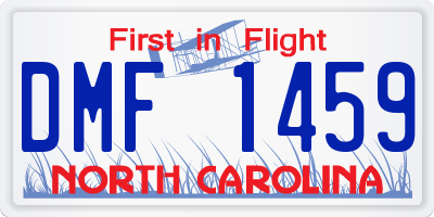 NC license plate DMF1459