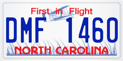NC license plate DMF1460