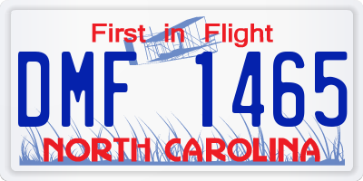 NC license plate DMF1465