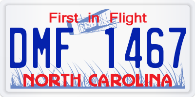 NC license plate DMF1467
