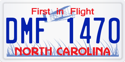 NC license plate DMF1470
