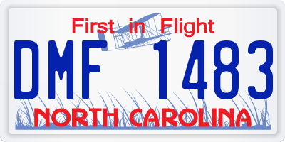 NC license plate DMF1483