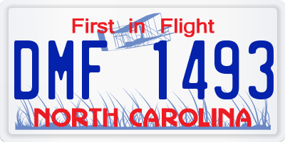 NC license plate DMF1493