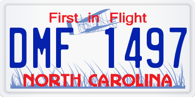 NC license plate DMF1497