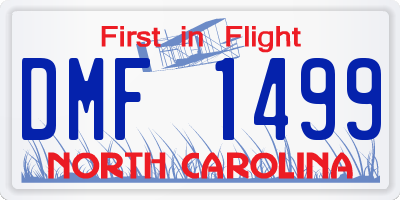 NC license plate DMF1499