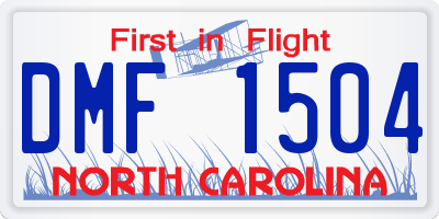NC license plate DMF1504