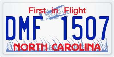 NC license plate DMF1507