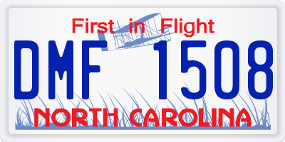 NC license plate DMF1508
