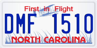 NC license plate DMF1510
