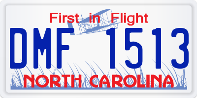 NC license plate DMF1513