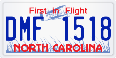 NC license plate DMF1518