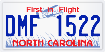 NC license plate DMF1522