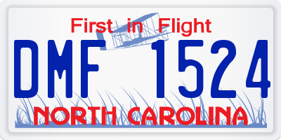 NC license plate DMF1524
