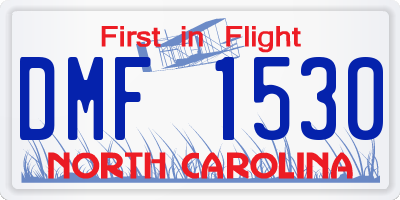 NC license plate DMF1530