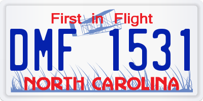 NC license plate DMF1531