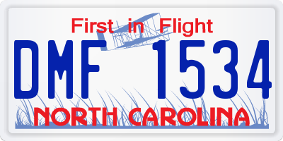 NC license plate DMF1534