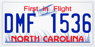NC license plate DMF1536