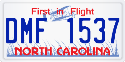 NC license plate DMF1537