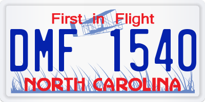 NC license plate DMF1540