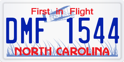 NC license plate DMF1544