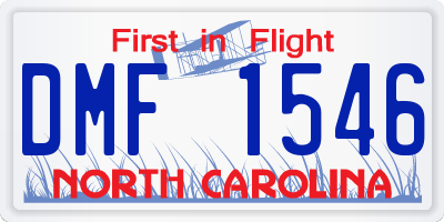 NC license plate DMF1546