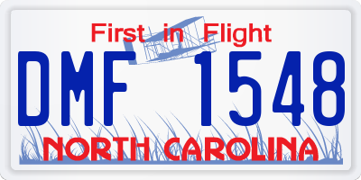 NC license plate DMF1548