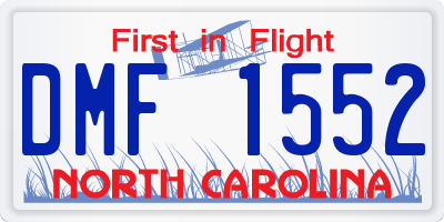 NC license plate DMF1552