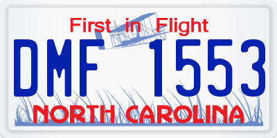 NC license plate DMF1553